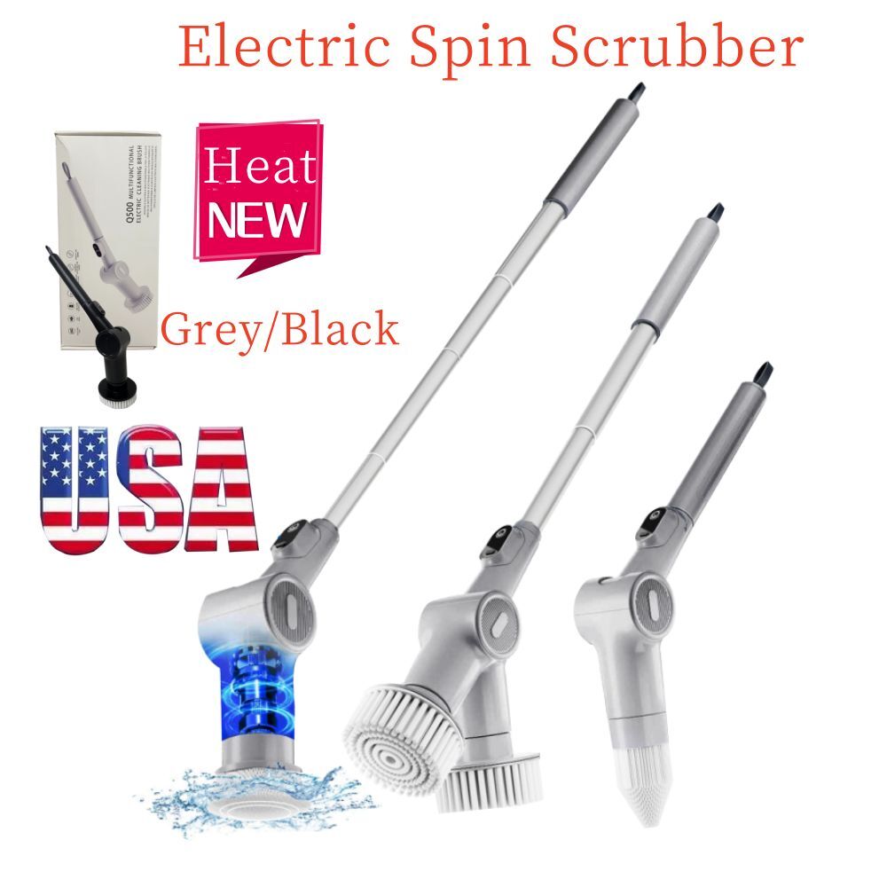 Q500 Electric Power Brush with 8 Cleaning Heads Cordless Rechargeable Cleaner