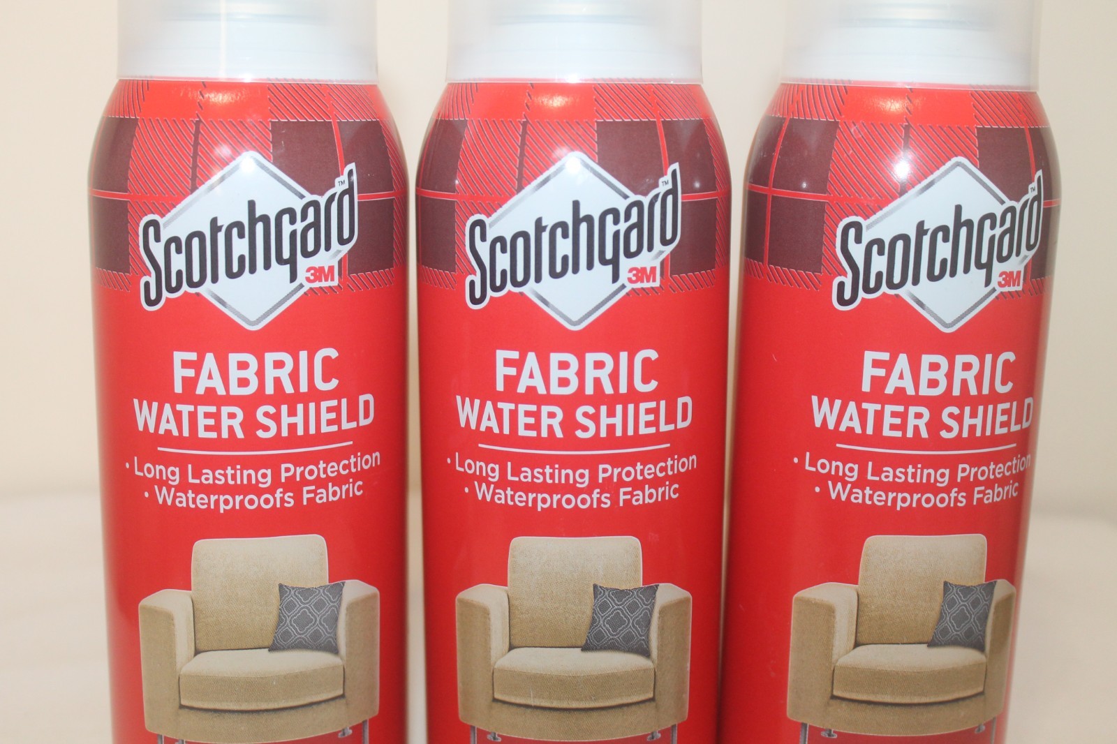 3 X Scotchgard Fabric Upholstery Water Shield Waterproof Protector 10 oz Each