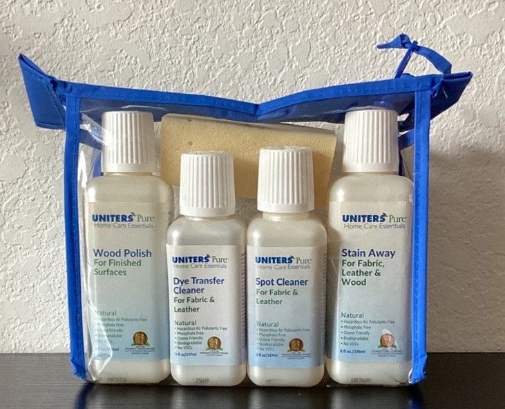 UNITERS Pure Home Care Essentials – Leather, Wood, & Fabric Cleaner Kit 4-pack