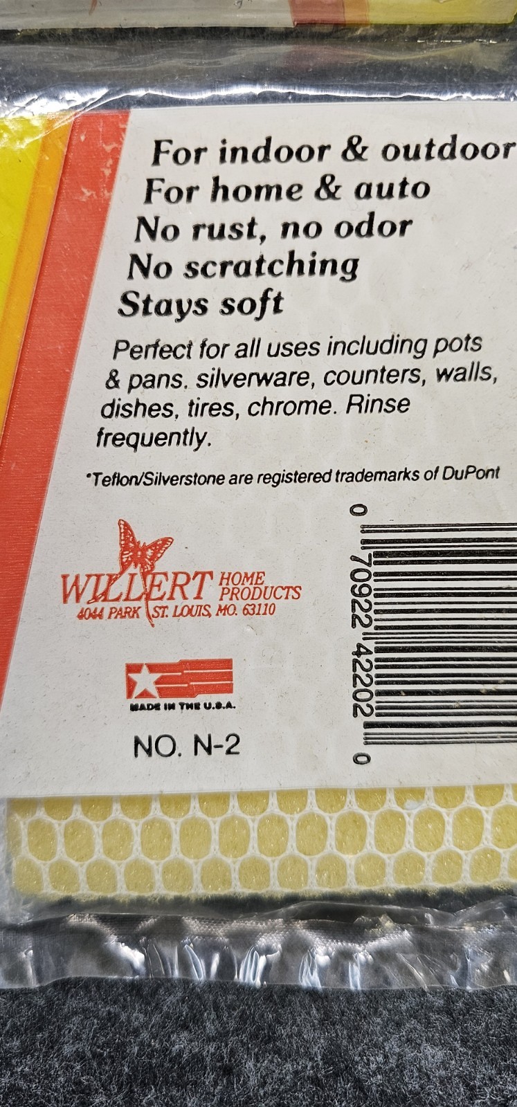Willert Deluxe Super Scour Nylon-terry Cleaning Pad Teflon Safe Vintage New
