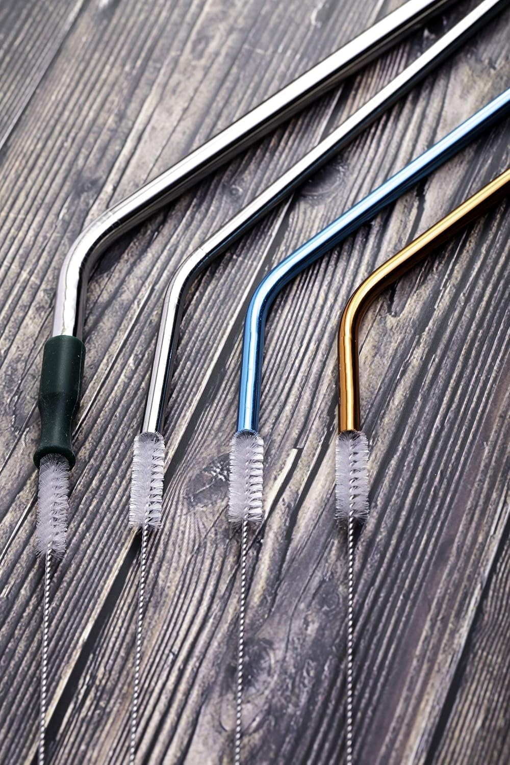 2 Eco-Friendly Stainless Steel Straw Cleaning Brushes – 10-Inch Bristle