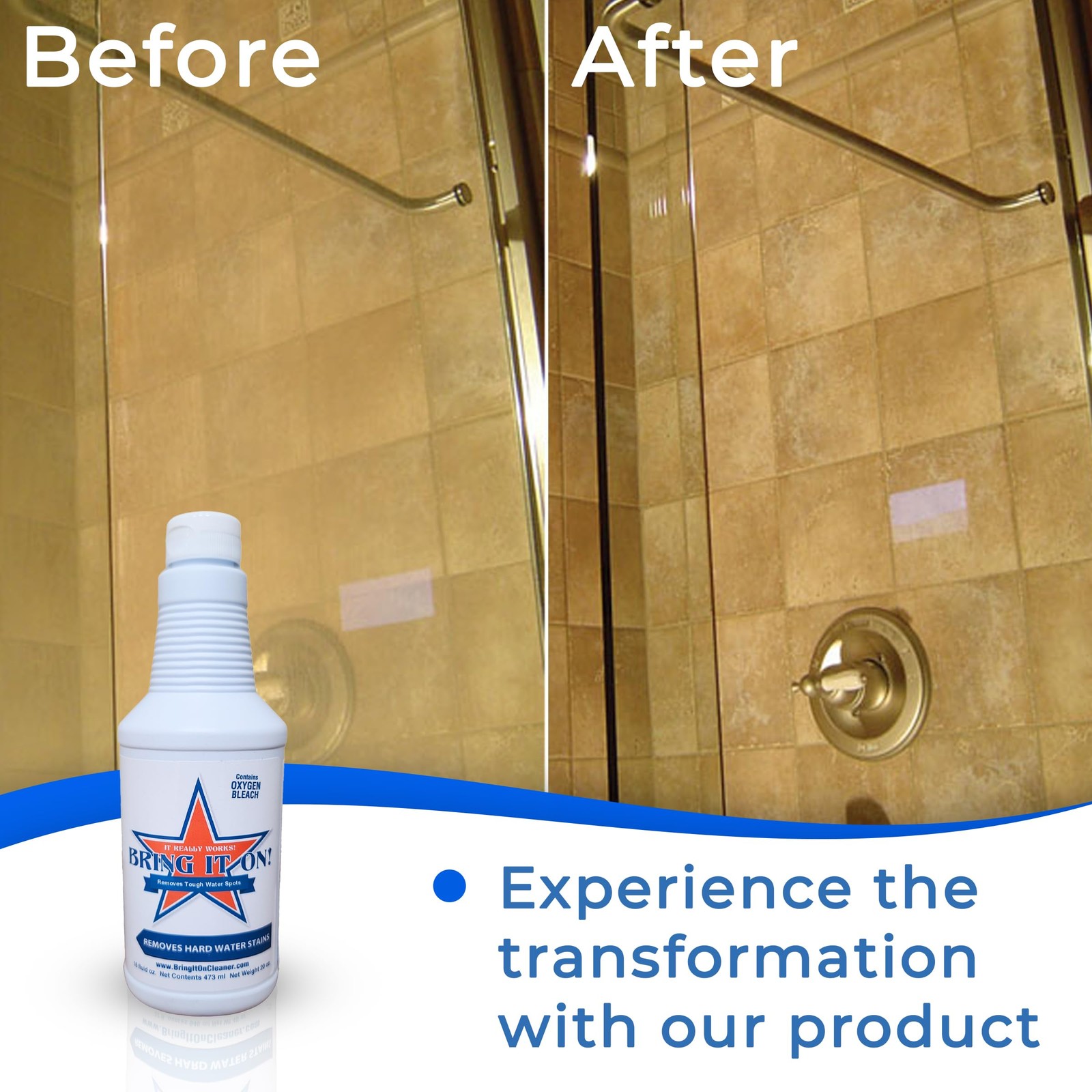 Bring It On Grout Cleaner, Hard Water Stain Remover, Remove Spots on Shower D…