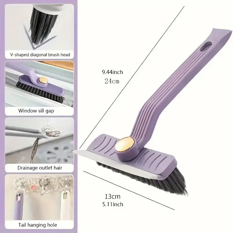 4 in 1 360° Rotating Hard Bristle Scrubber Multi-Purpose Tile Cleaning Brush wit