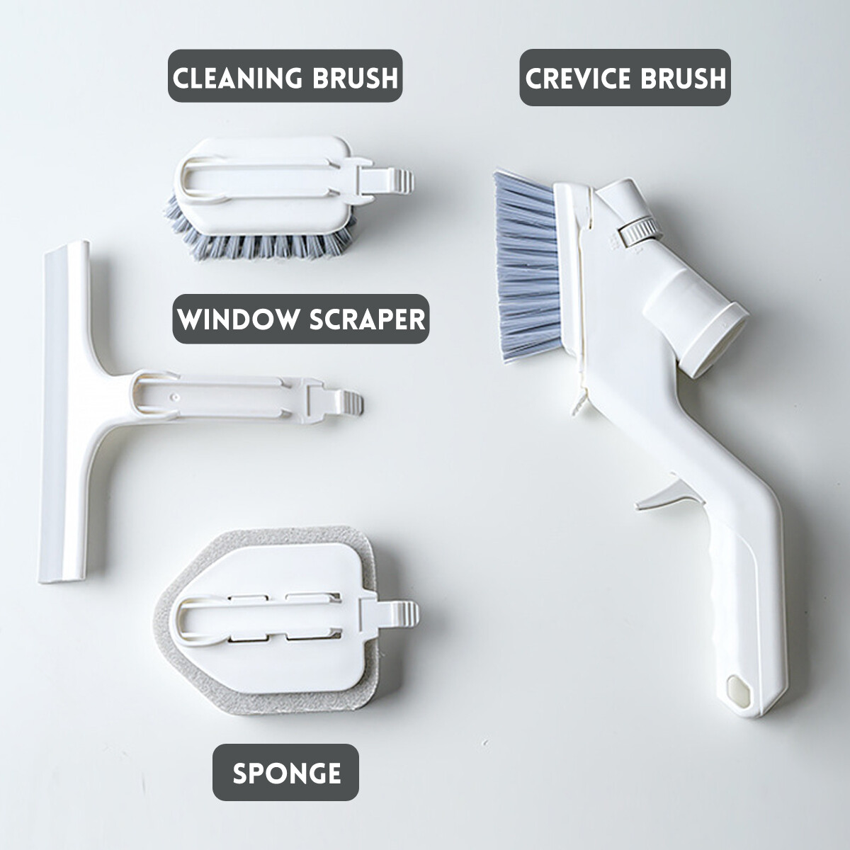 5Pcs Handheld Cleaning Brush Sponge Groove Gap Window Cleaner Tool Water Sprayer