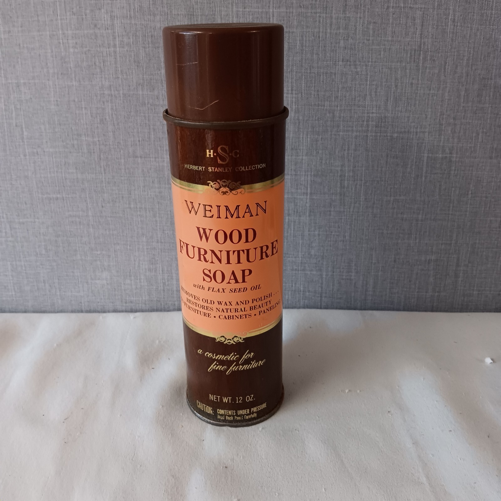 Weiman Wood Furniture Soap Flax Seed Oil Wood Cleaner 12 oz Brown Vintage Can