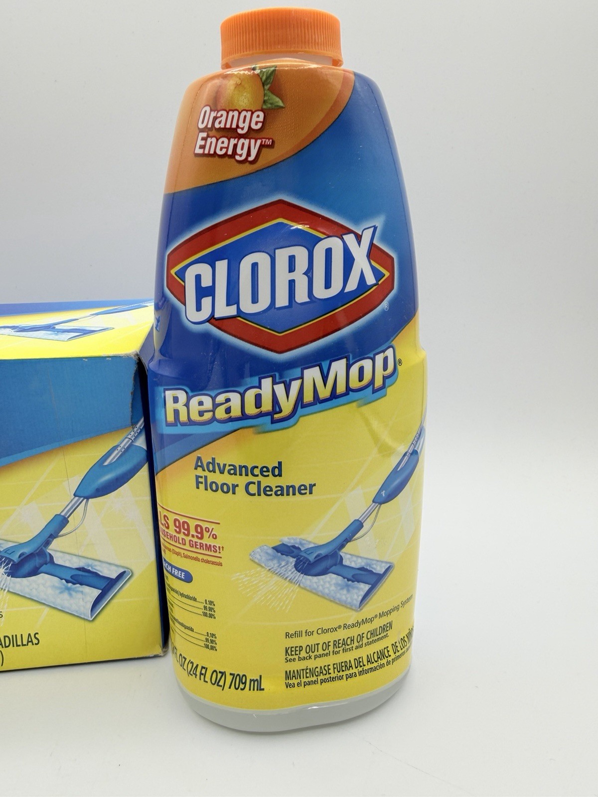 NEW Clorox Ready Mop Refill Bottle Orange Energy & 8 Refill Pads
