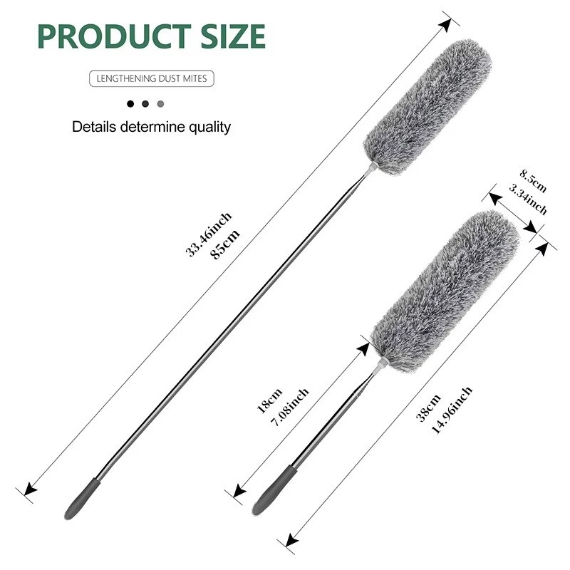 Microfiber Duster Soft Feather Dusting Brush Household Extendable Cleaning Tool