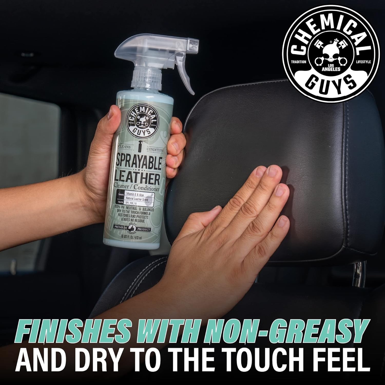 Chemical Guys Sprayable Leather Cleaner and Conditioner in One – Cleans, Conditi