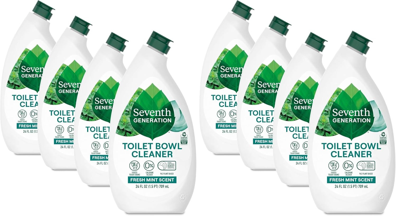 Seventh Generation Toilet Bowl Cleaner Fresh Mint Scent 24 oz 8-Pack Bulk Box