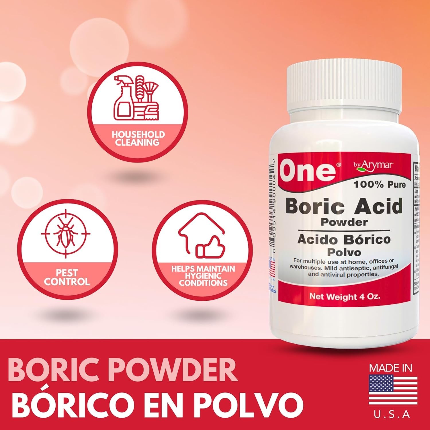 Eco-Friendly 4oz Boric Powder: Pure Granular Multi-Use Cleaner & Freshener