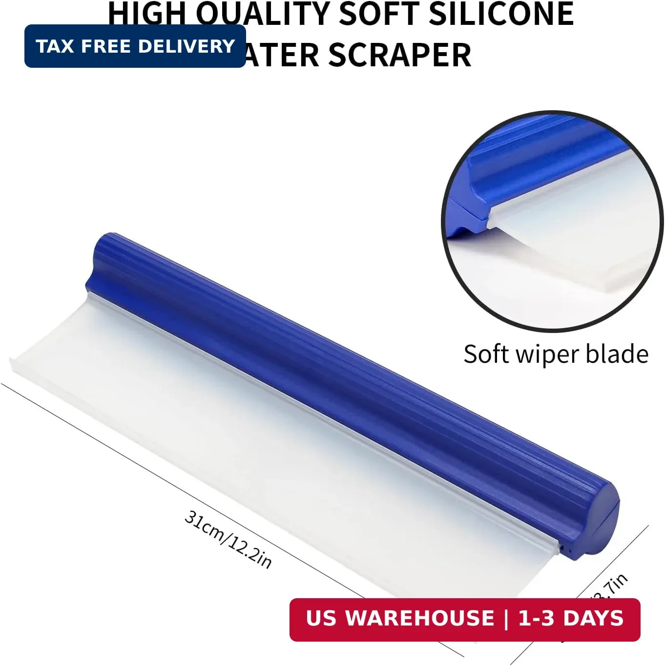 2 Pack 12inch car Squeegee,Silicone Squeegee,car Window Squeegee,Flexible T-Bar