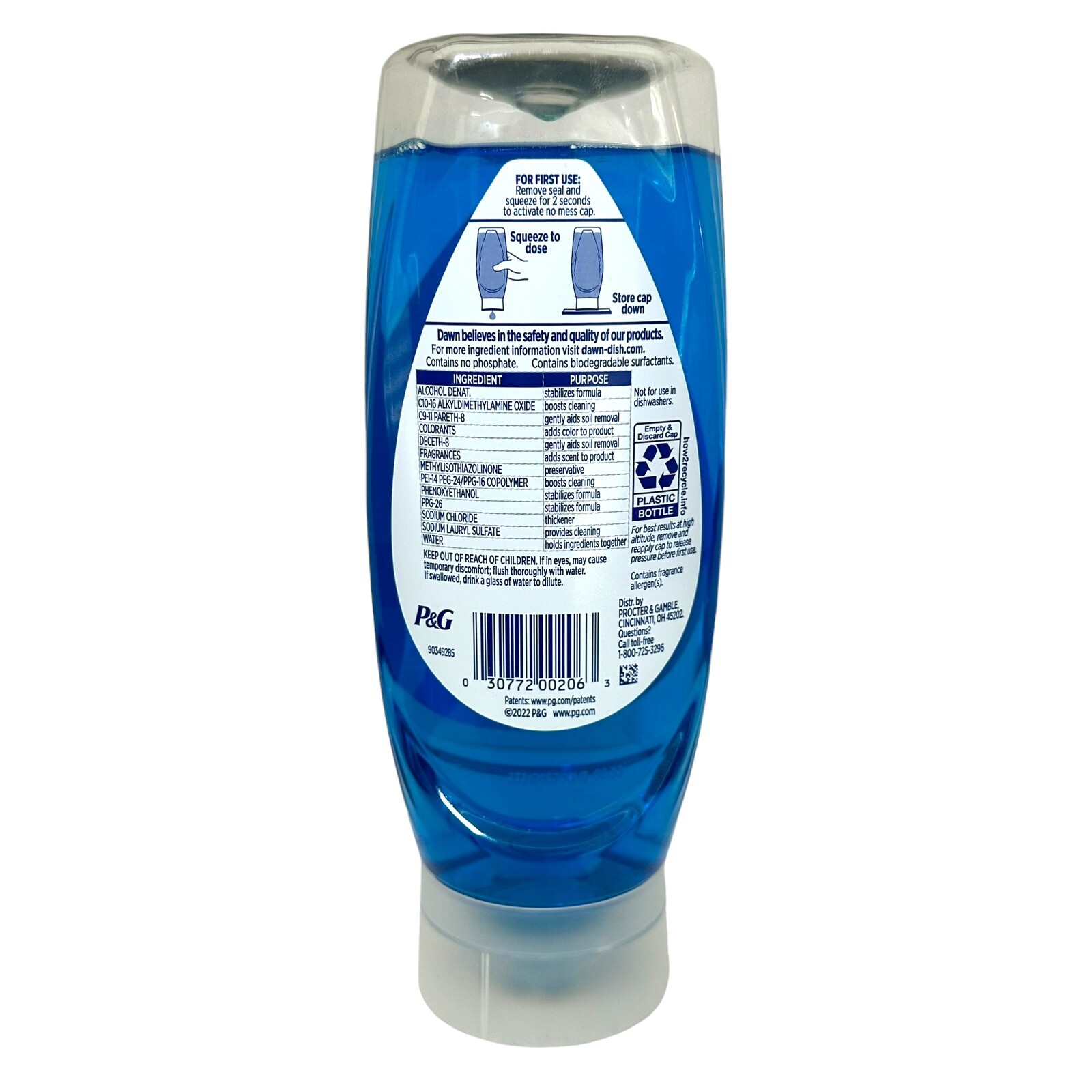 Dawn Ultra OLD SCENT Dishwashing Liquid EZ-Squeeze Bottle 14.7 fl oz, NEW
