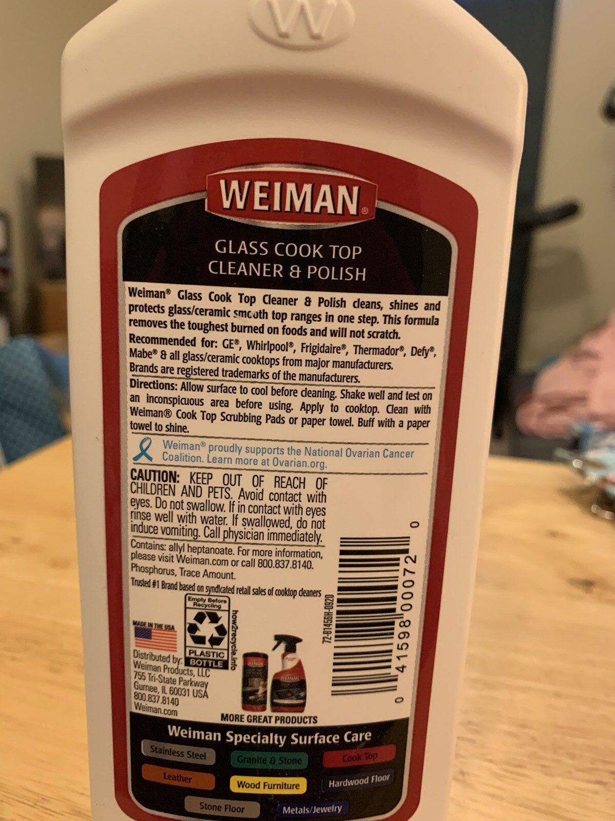 Weiman Ceramic/Glass Cooktop Cleaner & Polish Heavy Duty For Stove Top 15 oz