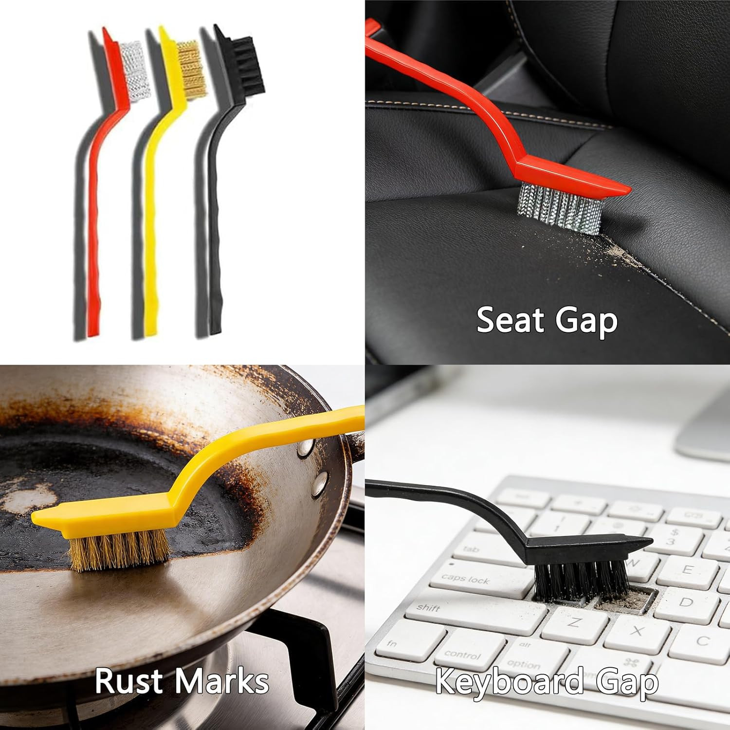 Crevice Cleaning Brush Tool – Heavy Duty Hard Bristle Gap Brush for Deep Clea…
