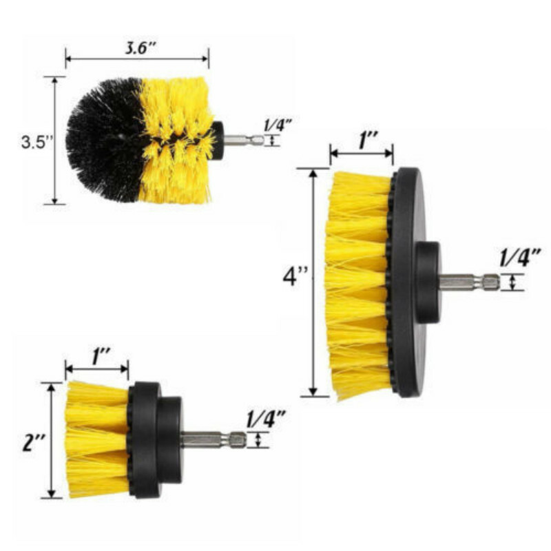 3PCS Drill Brush Power Scrubber Drill Attachments For Grout Cleaning
