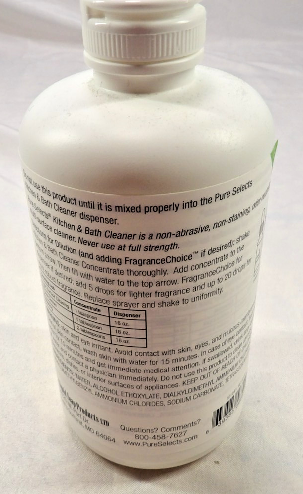 New Pure Selects Kitchen & Bath Concentrate Cleaner Sealed 1Qt 32Oz