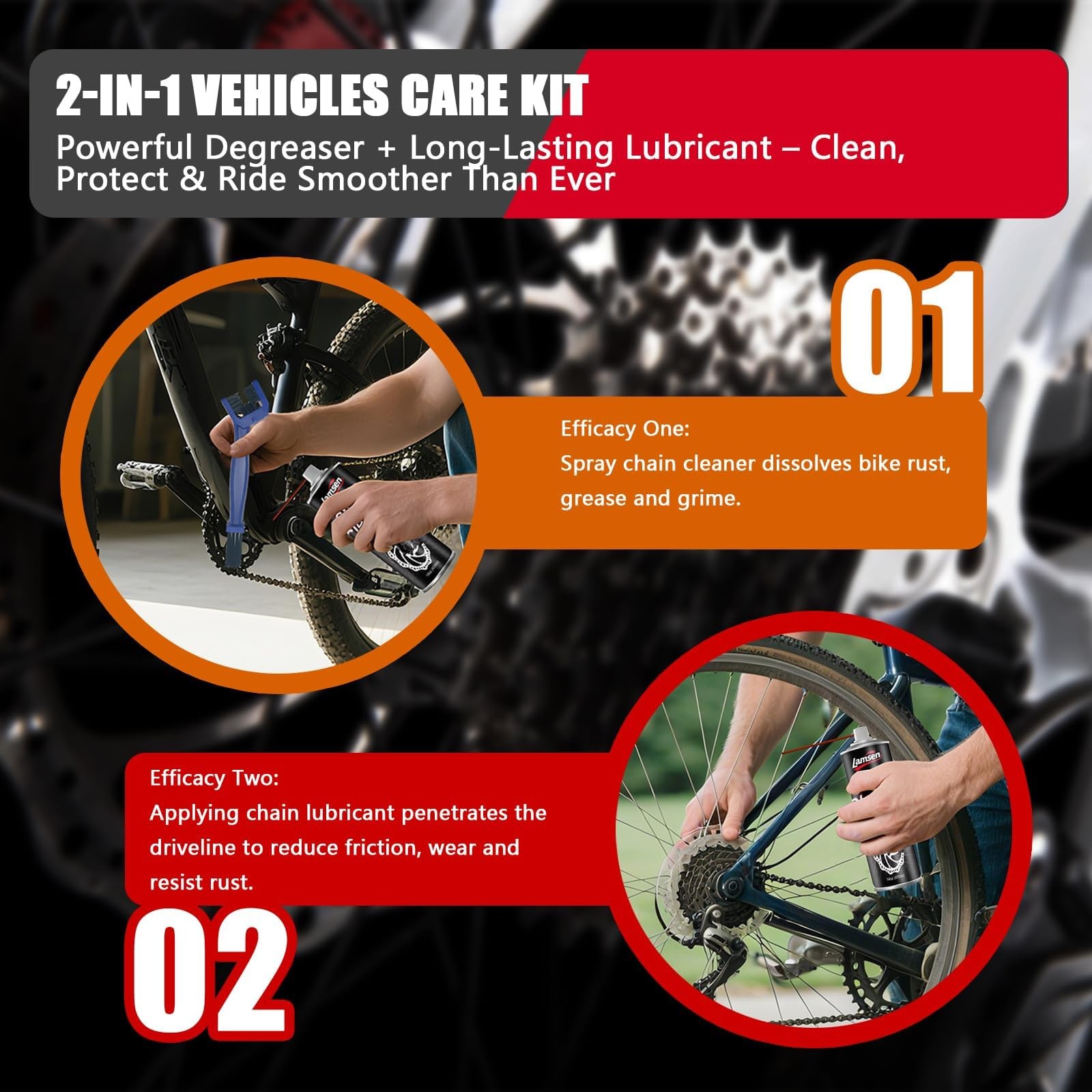 Chain Cleaner Kit, Professional Bike Chain Cleaner Set, Motorcycle Cleaning K…