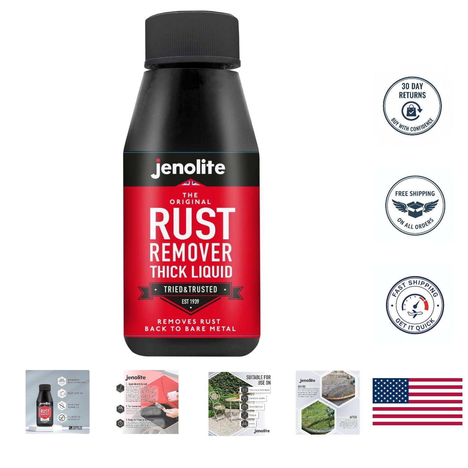 Fast Acting 5oz Rust Remover for Metal – No Drip, Industrial Strength Solution