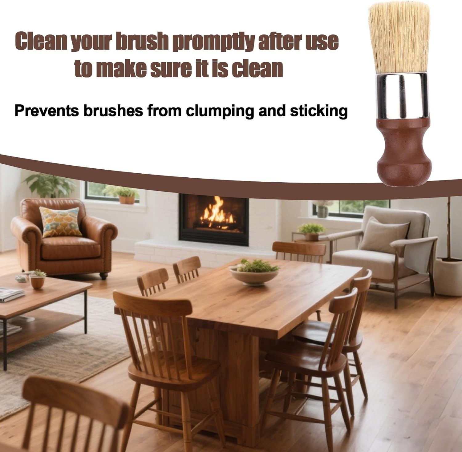 Short Handle Salve Brush for Furniture, Leather & Wood Care Number of Items: 1