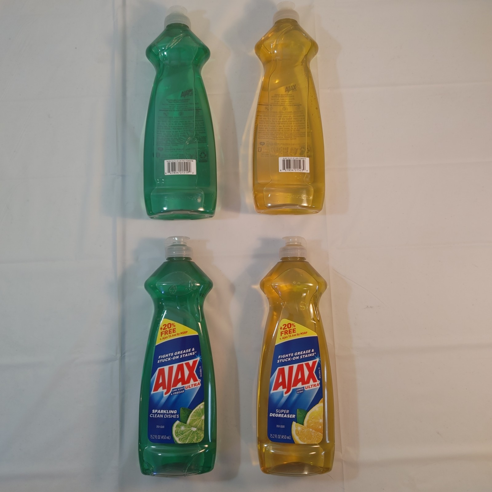 4 Pack Ajax Dish Soap – 2 Lime Vinegar, 2 Lemon, 15.2 oz Each – Degreasing Power