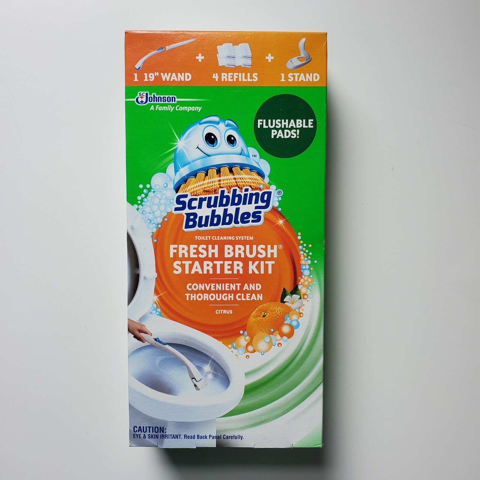 Scrubbing Bubbles Fresh Brush Disposable Toilet Starter Kit System Citrus Scent