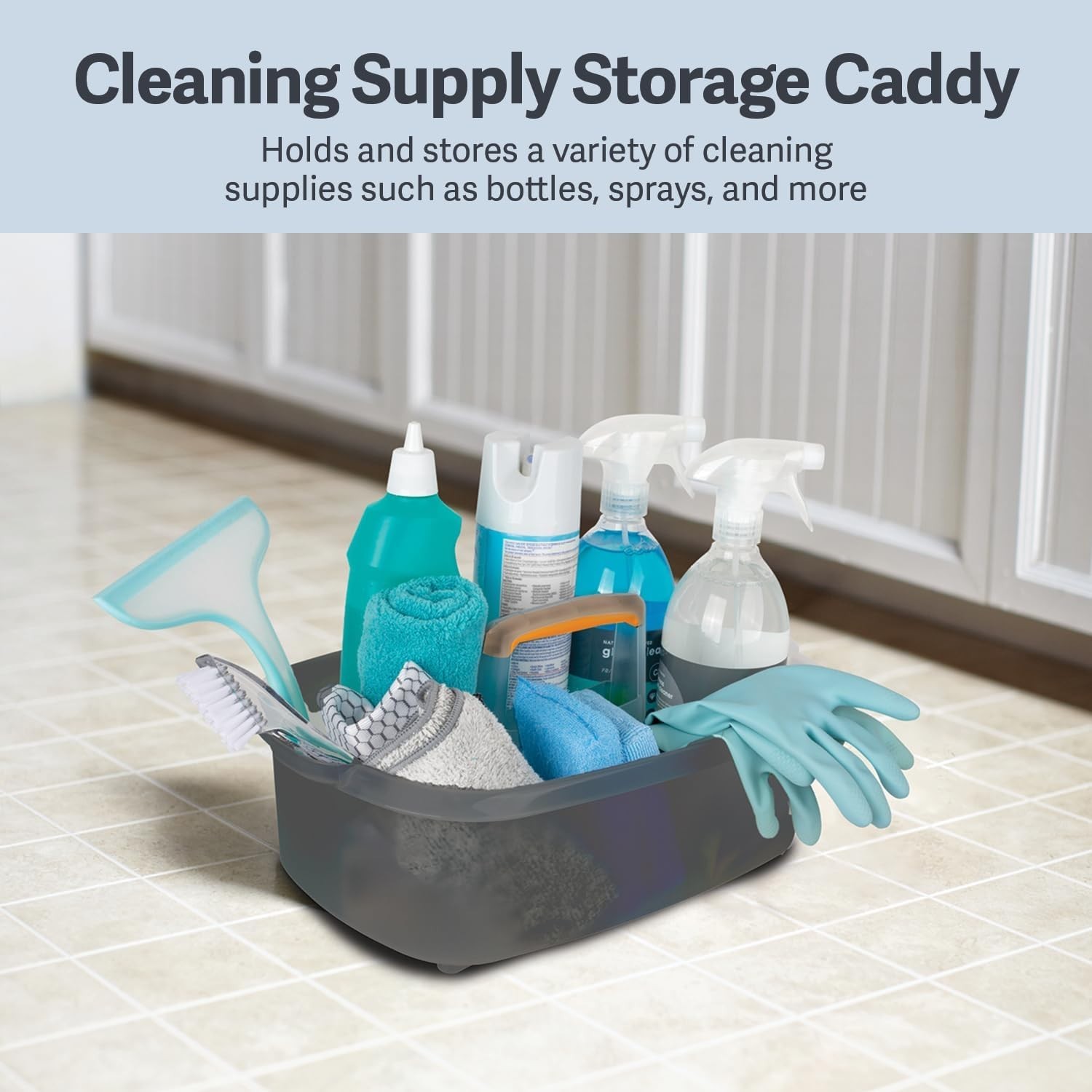Compact 1.85-Gallon Cleaning Caddy with Orange Handle – Stylish & Practical