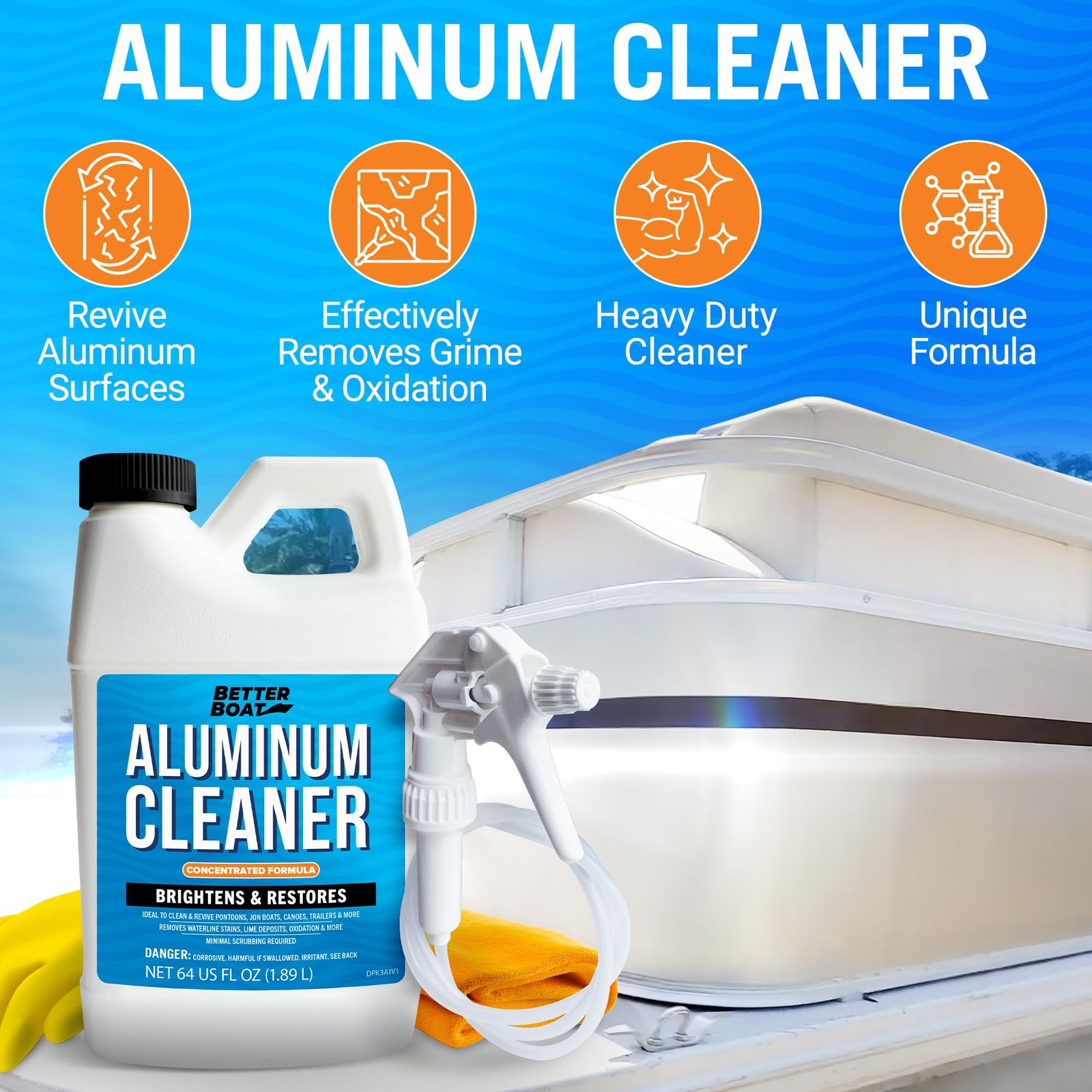 Aluminum Cleaner And Brightener Restorer Removes Stains And Oxidation Acid Wash