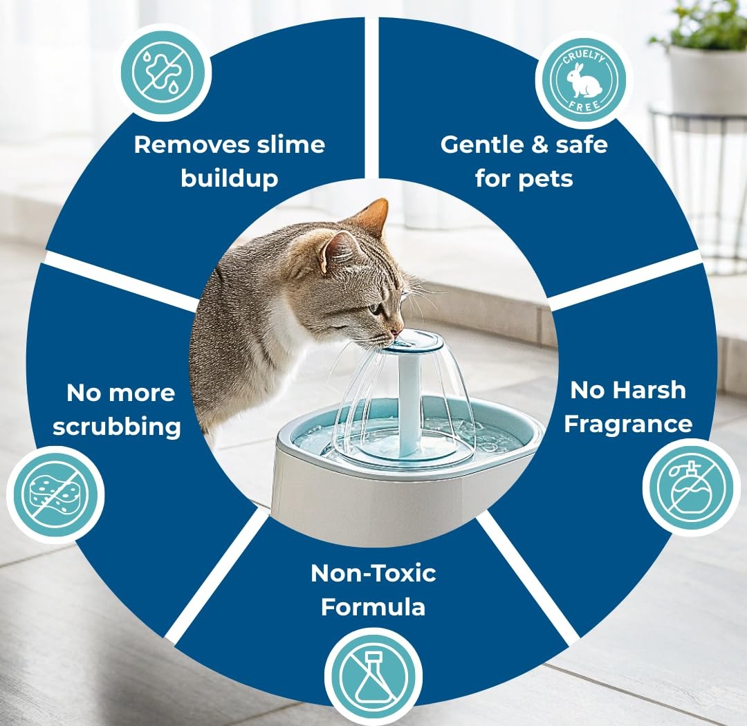 Pet Fountain Cleaner 36-Pack Cat & Dog Water Fountain Cleaning Kit Removes Li…