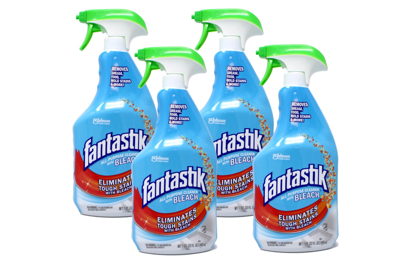 Fantastik All-Purpose Cleaner, With Bleach, 32 Fl Oz – 4 Pack