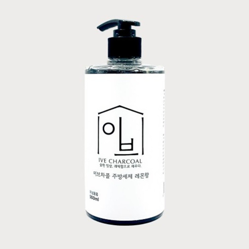 Natural Activated Charcoal Dish Soap Lemon Scent 500ml 16.9oz Made in Korea Eco