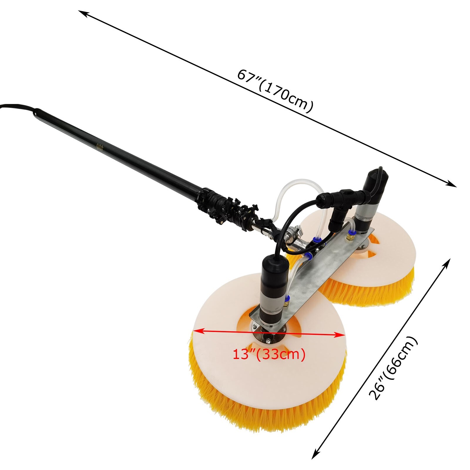 110V 4m Telescopic Rod Double Head Electric Solar Photovoltaic Cleaning Machine