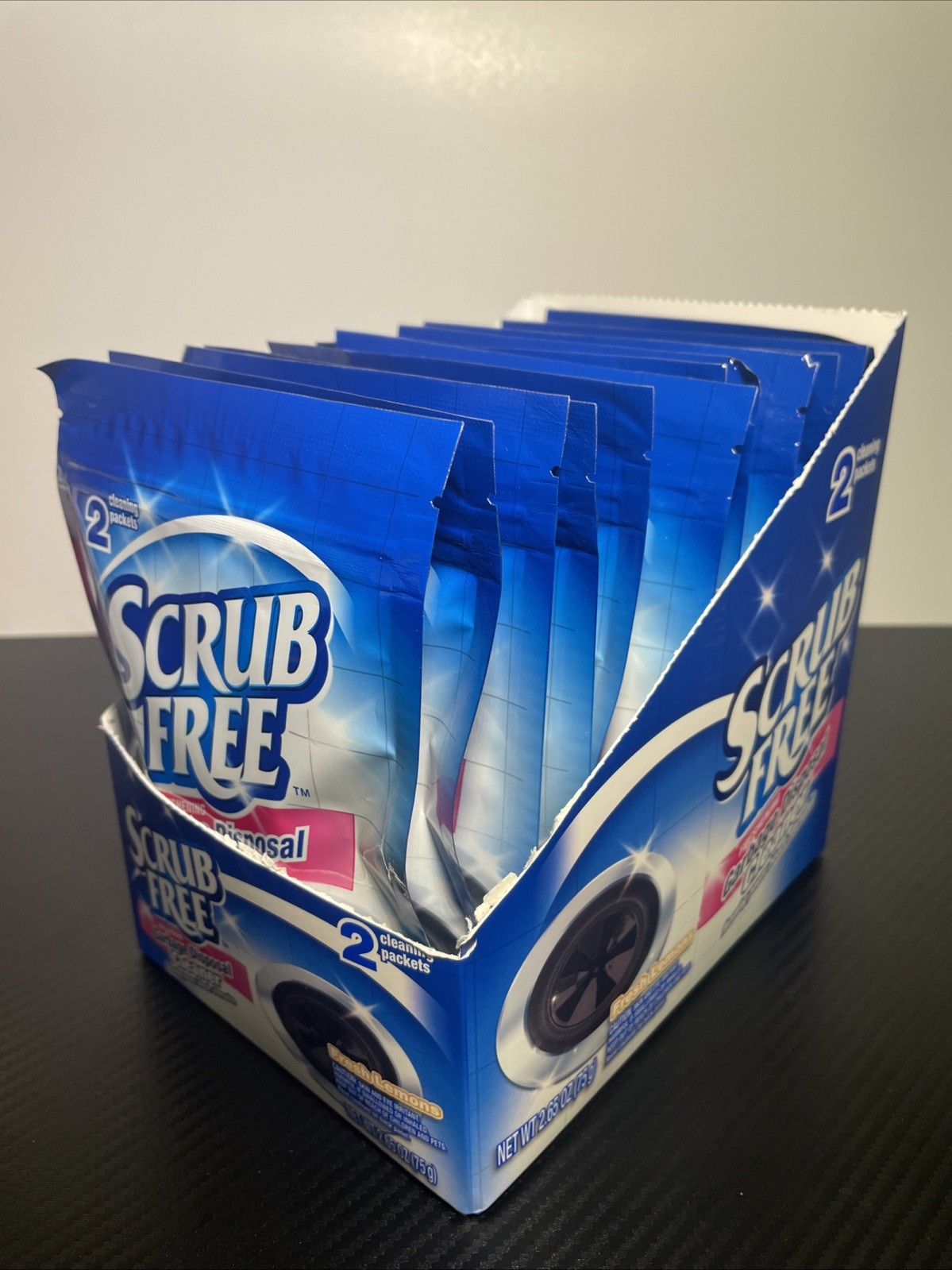 Scrub Free Garbage Disposal Cleaner Packets Fresh Lemons Foaming 12pk 24 Total