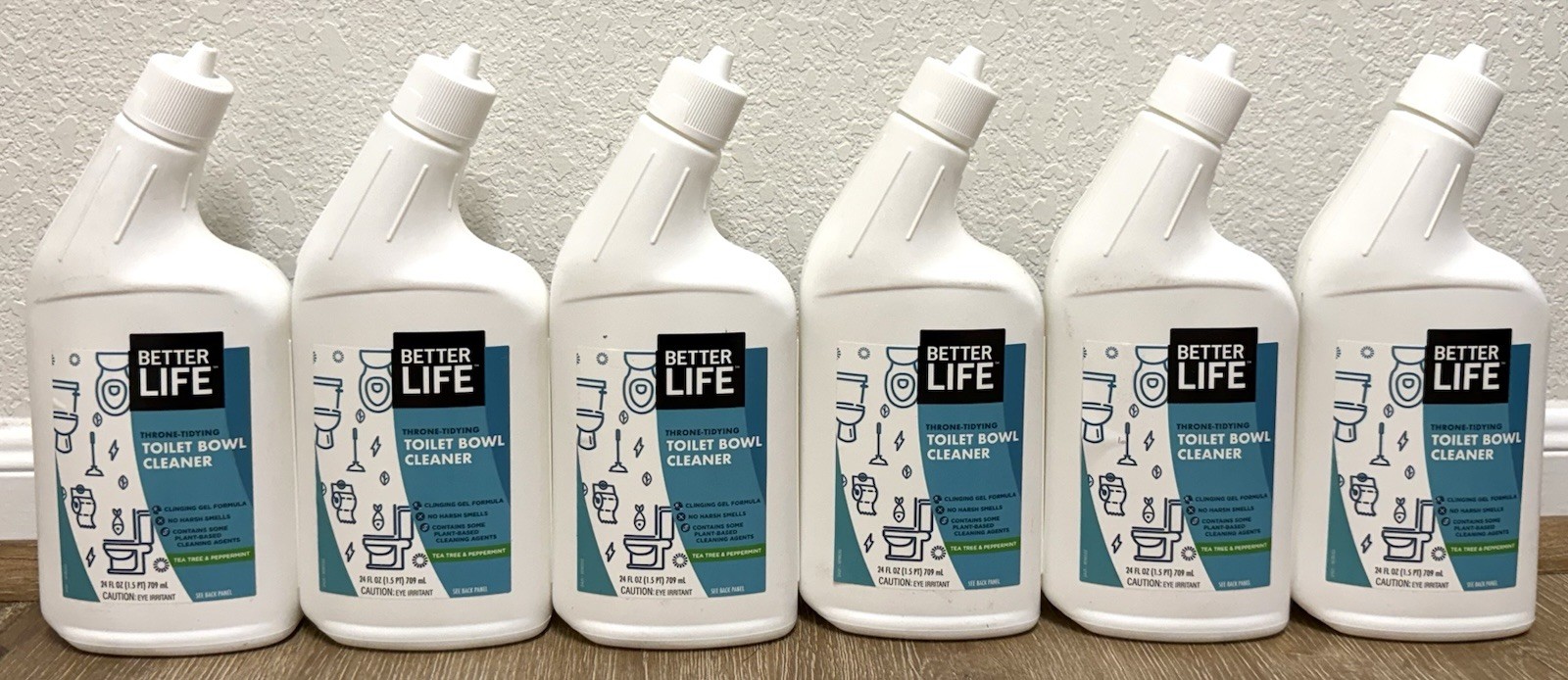 Lot of 6 Natural Toilet Bowl Cleaner, Tea Tree & Peppermint Scent, 24 Fl Oz