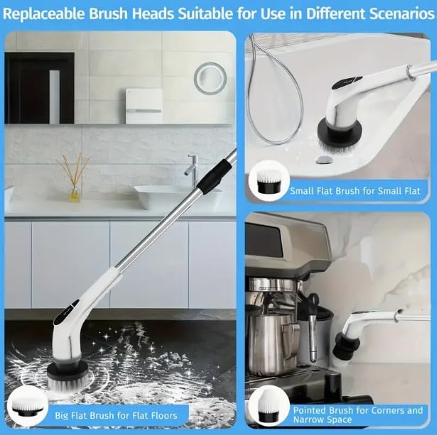 Spin Scrubber, 5-Speed Power Spin Cleaner with 8 Replaceable Brush Heads, IPX…