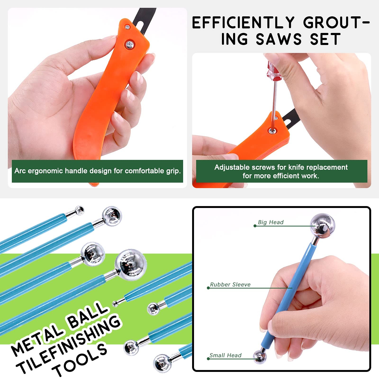 22 Pcs Grout Removal Tool Set Contains Grout Saw Knife Grouts Hand Saw With 8