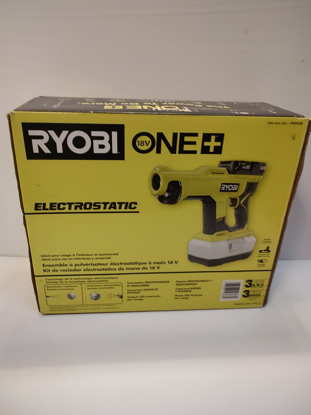 RYOBI ONE+ Handheld Electrostatic Sprayer Kit 18V Cordless PSP02K