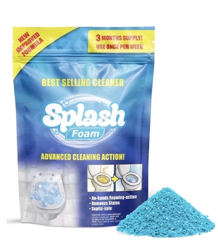 Splash 4 PACK Foaming Advanced Cleaner 350g 12.35oz Toilet Bowl Cleaning Powder
