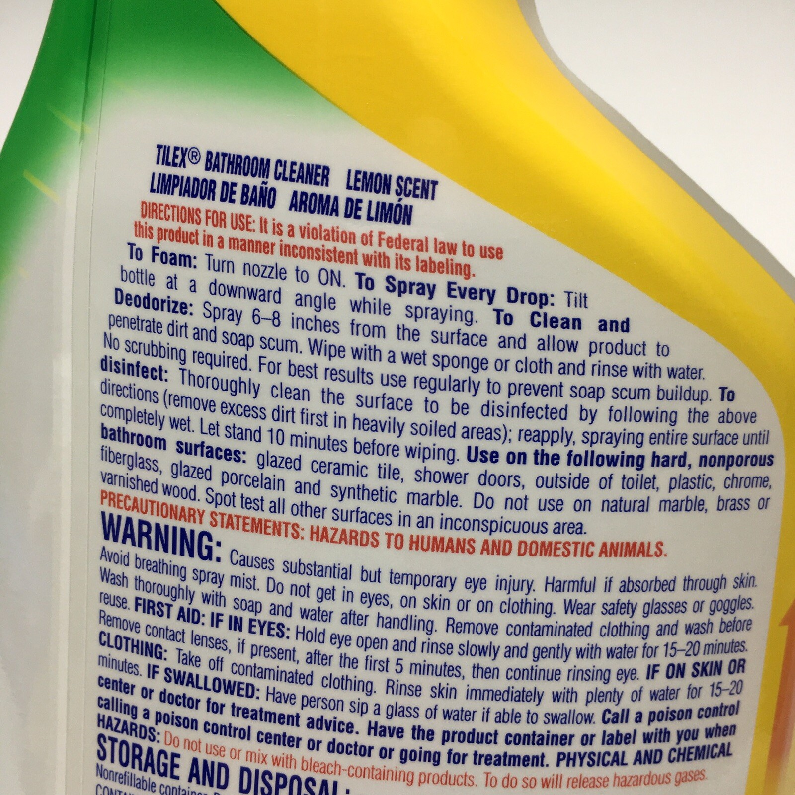 (1) Tilex Bathroom Soap Scum Cleaner Lemon Scent, 16 fl oz HTF