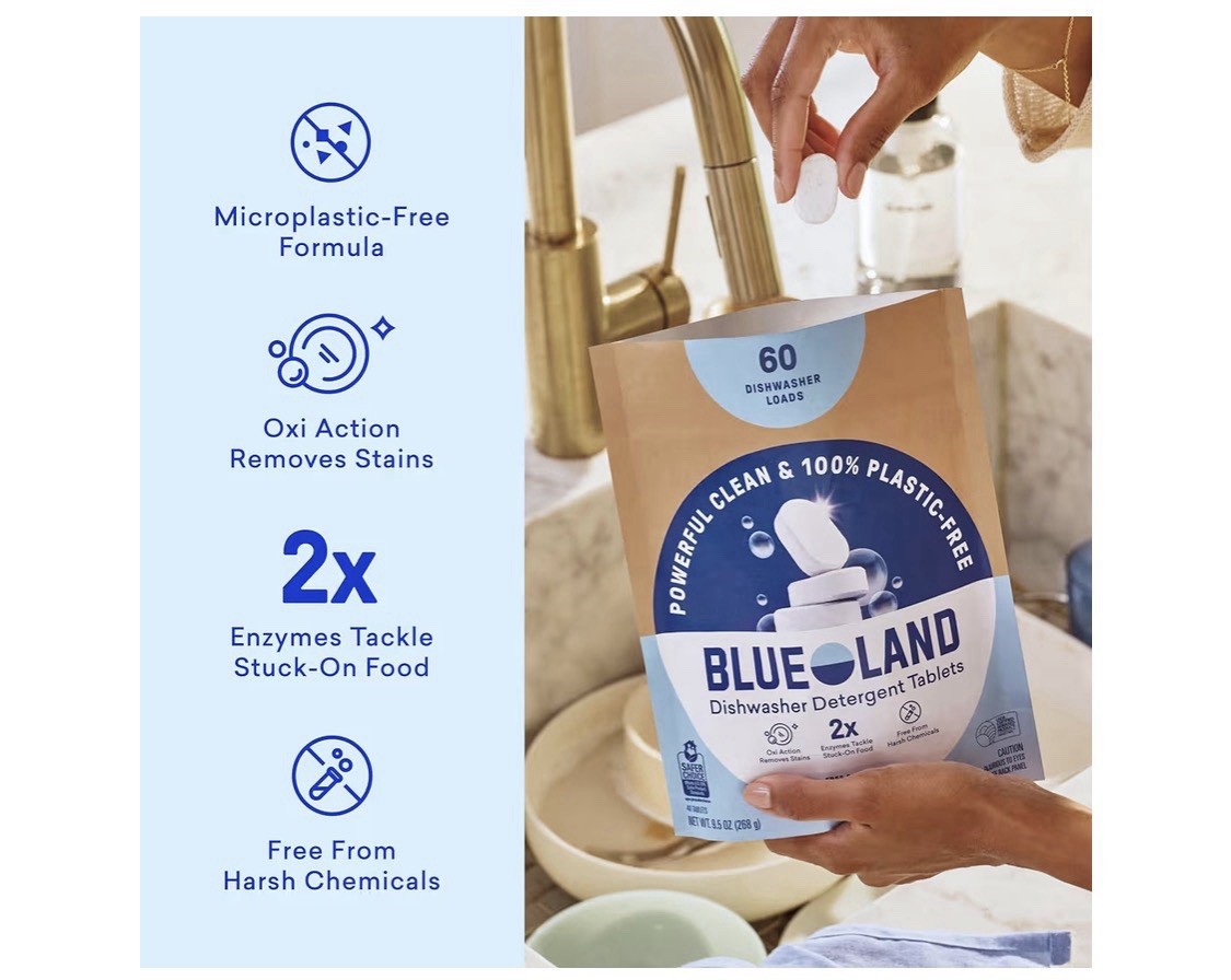Blueland Dishwasher Detergent Tablets, Fragrance & Plastic-Free, 110-count