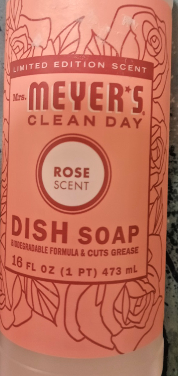 4X BRAND NEW MRS. MEYER’S CLEAN DAY ROSE SCENTED LIQUID DISH SOAP 16 OZ BOTTLES