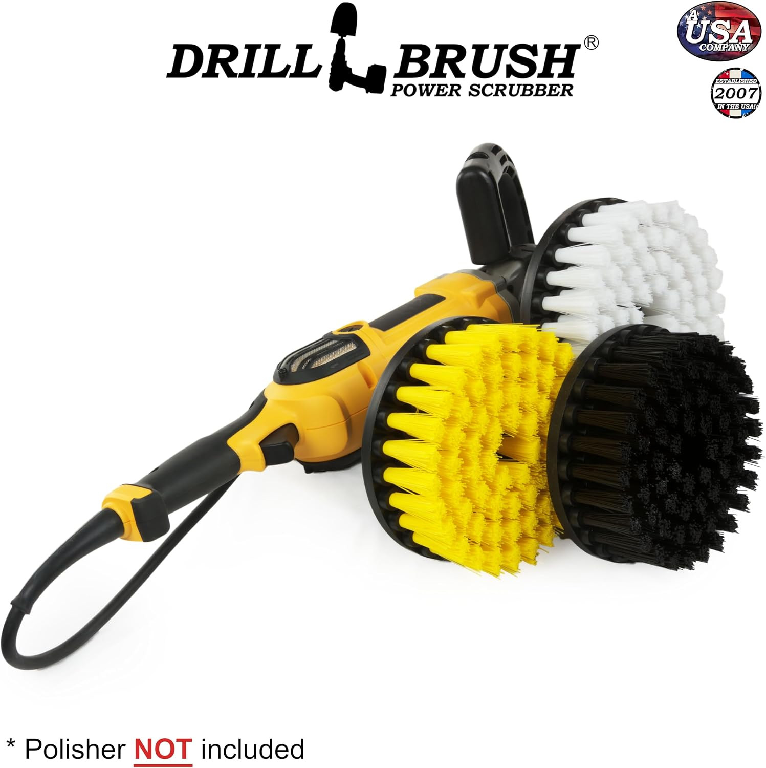7 Inch Variety Cleaning Kit for Variable Speed Polisher – Big Cleaning Brushes