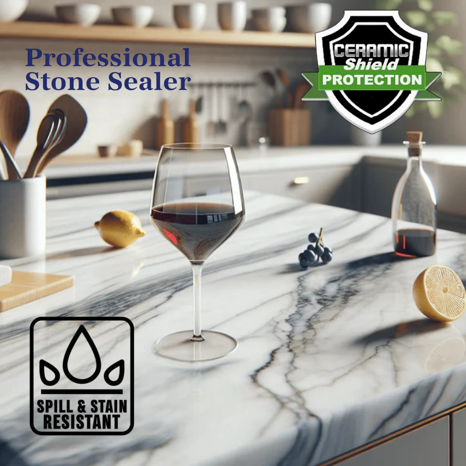 COUNTERTOP SEALER PROFESSIONAL GRANITE, STONE, MARBLE POLYCERAMIC PROTECTION