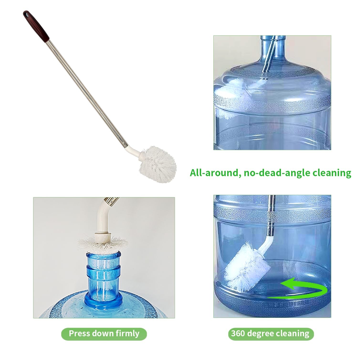 2-Pack Bucket Brush, Bottle Brush for Cleaning Extra Long Bottles, Gallon Jug