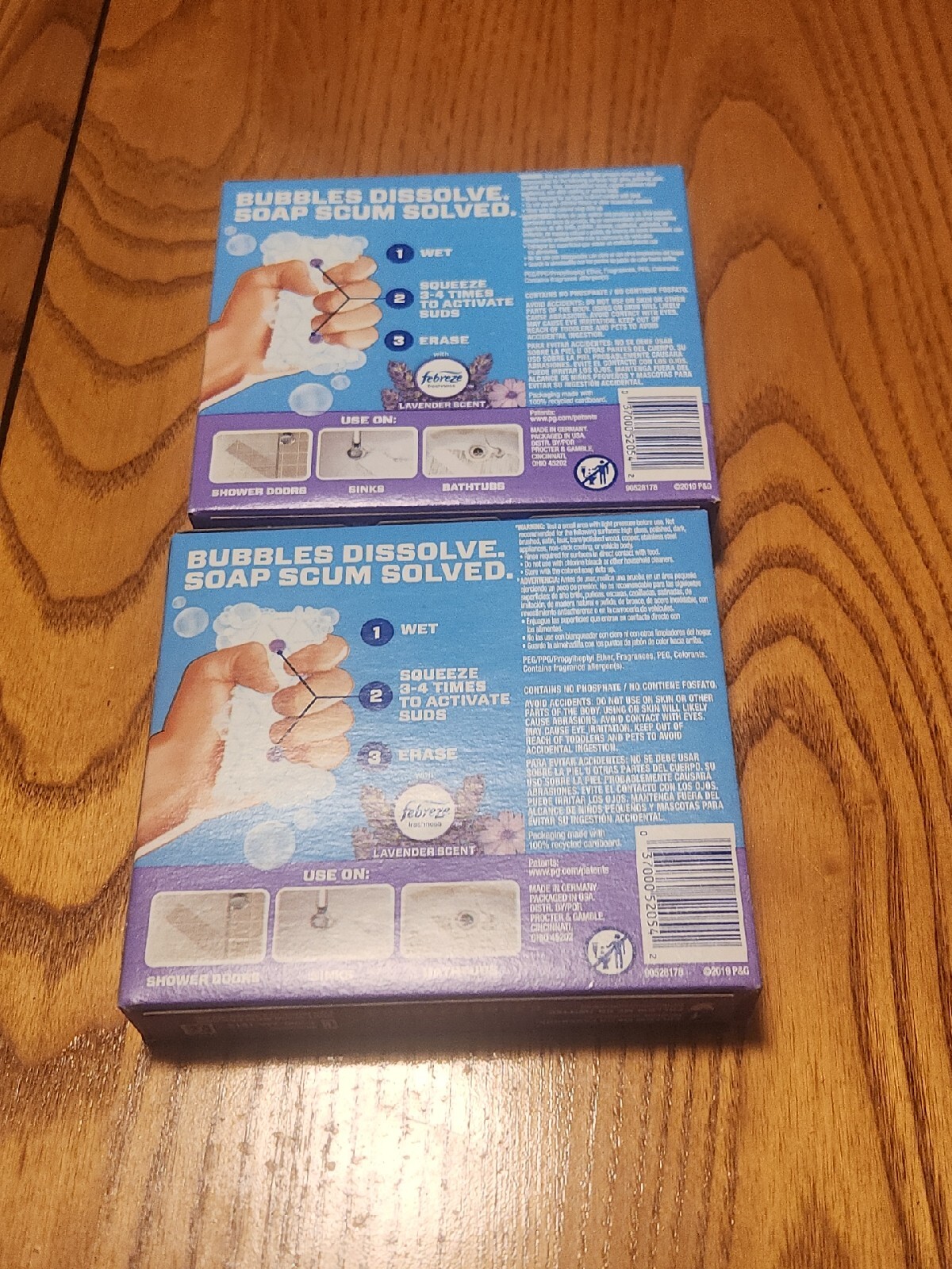 2 boxes Mr. Clean Magic Eraser Febreze Lavender Scent Bath Cleansing 2 ct Pads