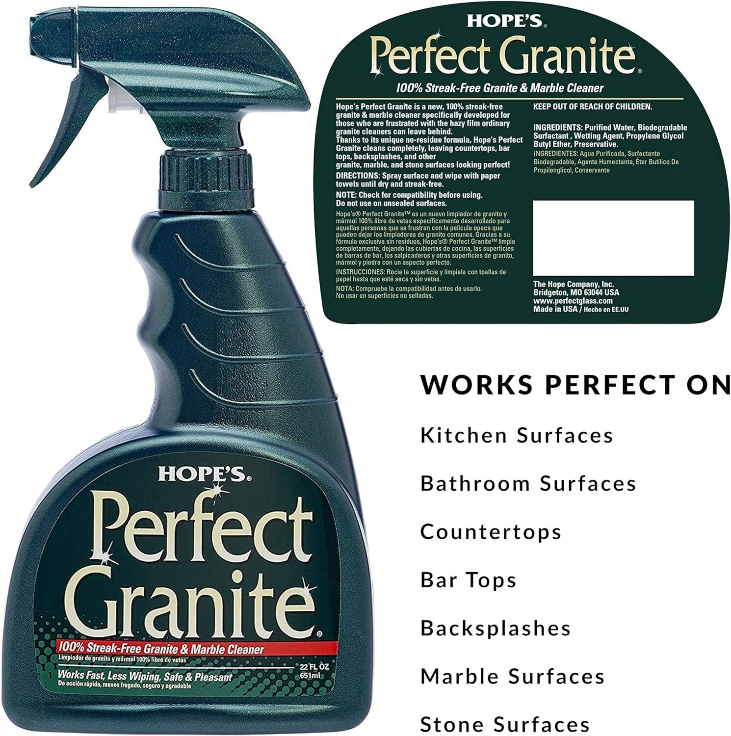HOPE’S Perfect Stainless Perfect Granite and Perfect Sink Cleaner Bundle Stre…