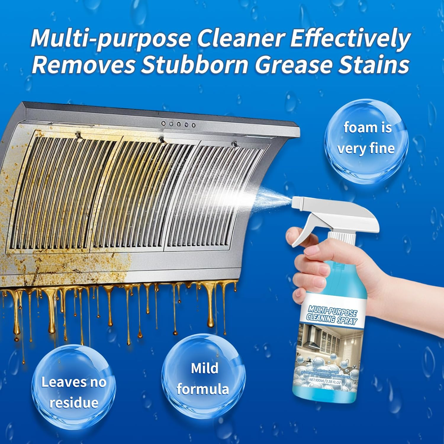 Spray Splash Cleaner, 2025 New Multi Purpose Cleaning Spray, Upgraded Foam Spray