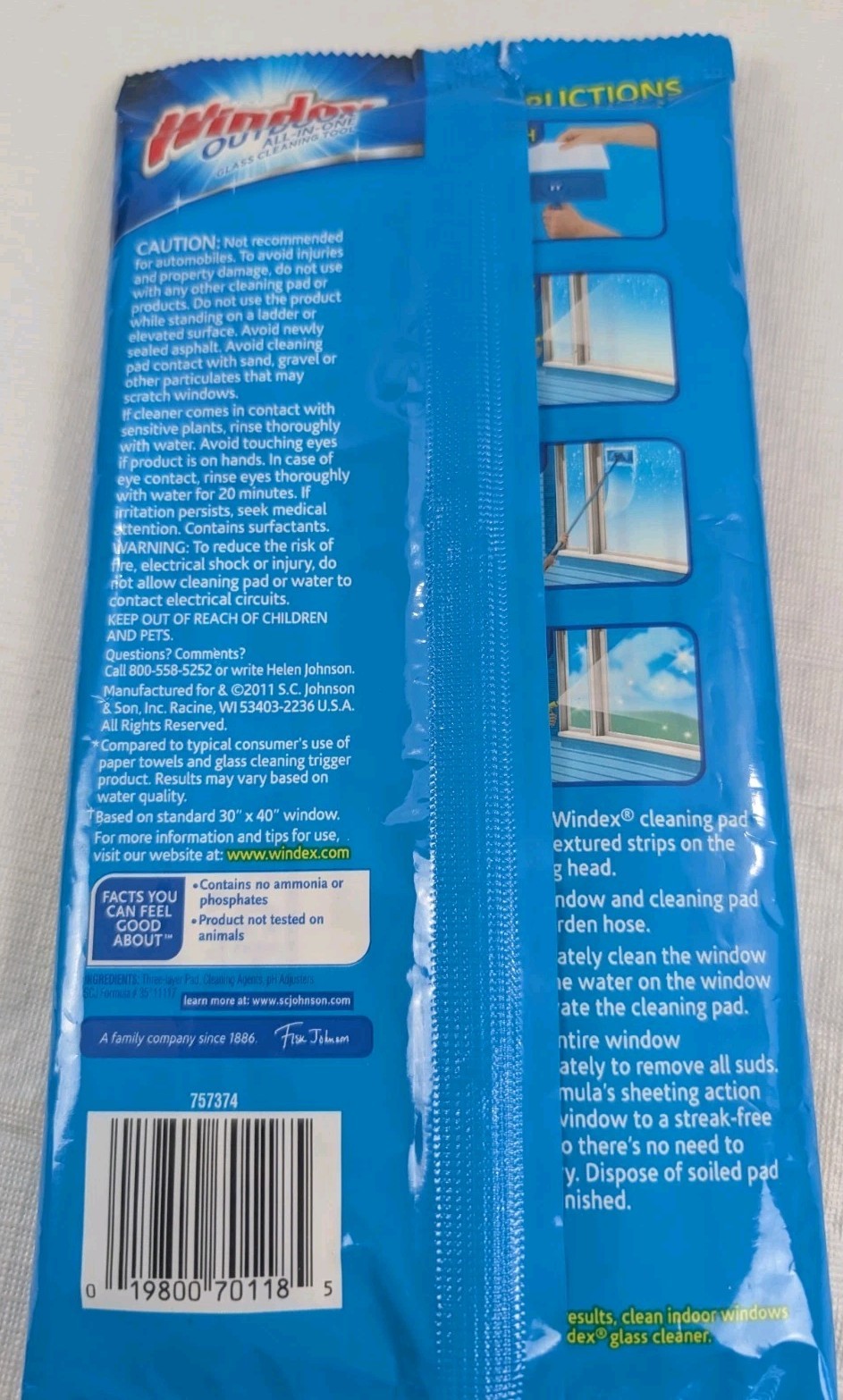Windex Outdoor All In One Glass Window Cleaning Refill Pads 2 packs-4 Pads Total