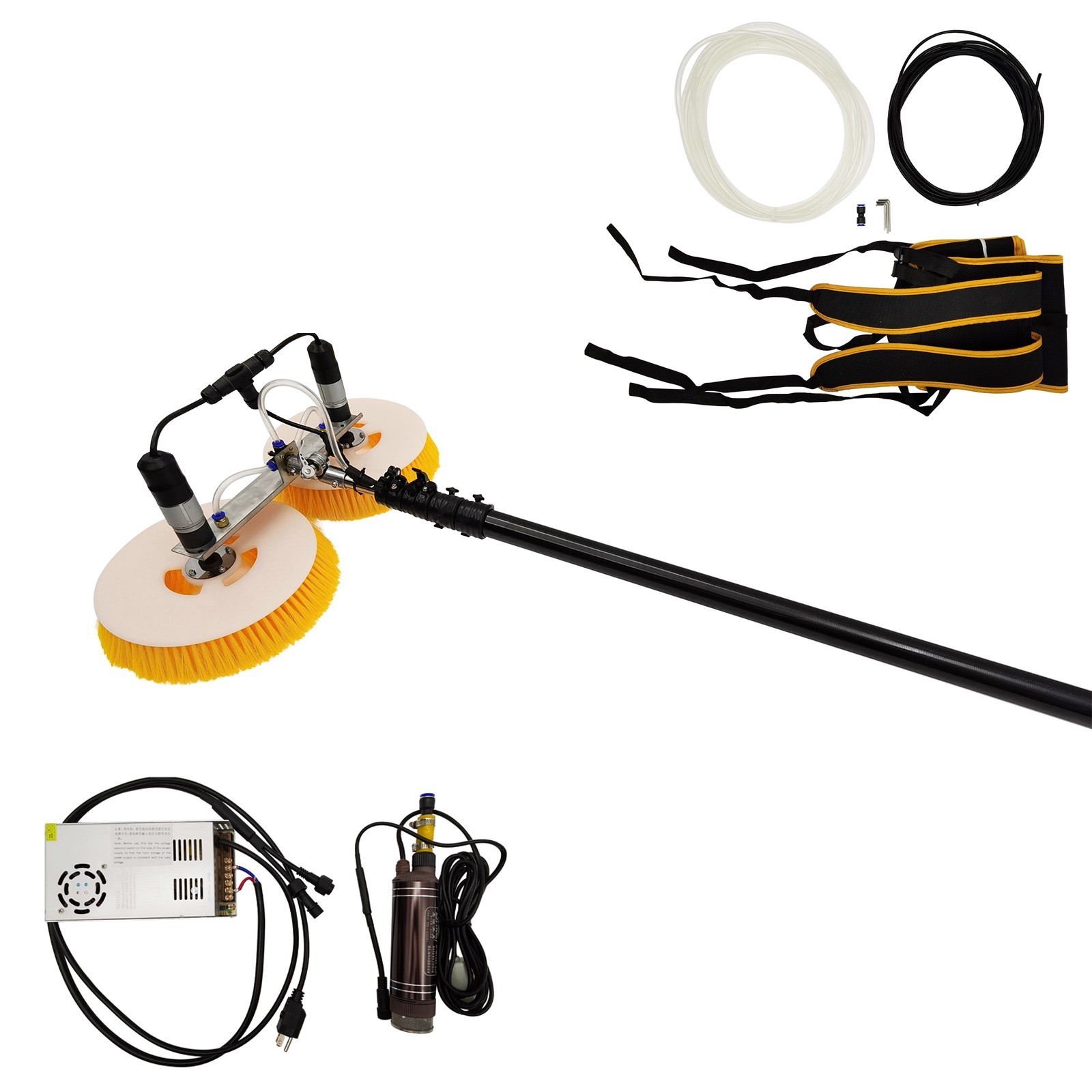 110V 13″ Double Head Solar Photovoltaic Panel Cleaning Machine 4m 350 rpm/min