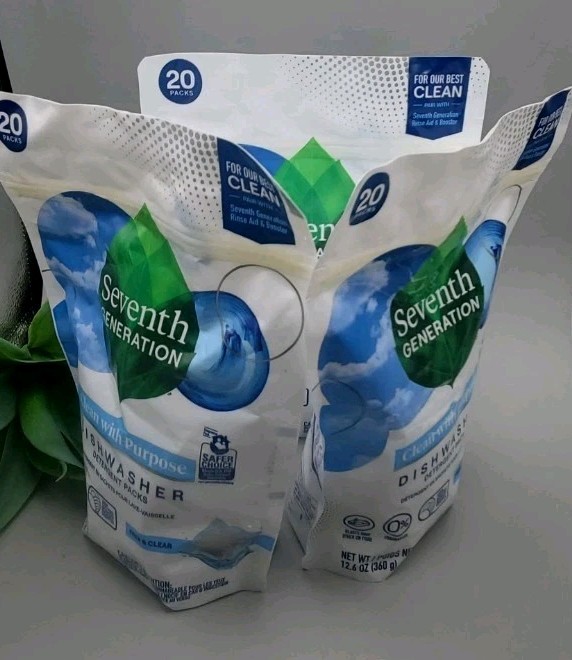 3~Seventh Generation Clean With Purpose Dishwasher 20 Packs New & Sealed