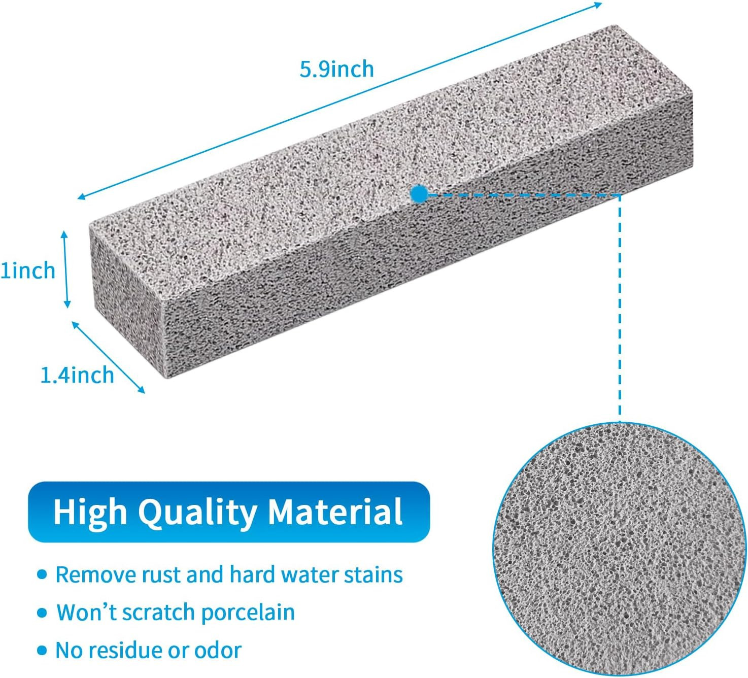 Pumice Stone for Toilet Bowl Cleaning,Pumice Stick Powerfully Away Limescale Sta